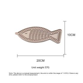 Fish-shaped Round Pet Silicone Snack Pad (Option: Small Fish Khaki)