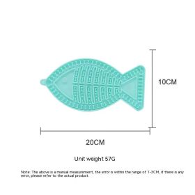 Fish-shaped Round Pet Silicone Snack Pad (Option: Small Fish Green)