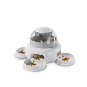 Dog Press Leakage Food Feeder Automatic Pet Feeder Dispenser (Option: White-Including Plate)