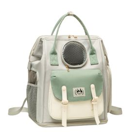 Large Capacity Breathable Cat Backpack Portable (Option: Light Green)