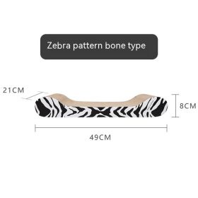 Multi-shape Corrugated Paper Cat Scratch Board (Option: Zebra Pattern Bone Type)