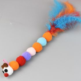 Feather Bell Replacement Head Steel Wire Cat Teaser Accessories Replacement (Option: Caterpillar With Ears)