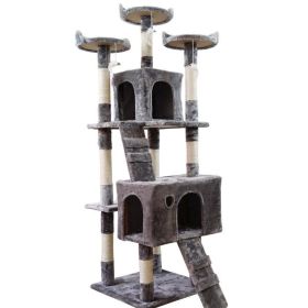 Large Cat Tree Cat Climbing Frame Integrated Jumping Platform Sisal Column (Option: 50x50x170CM-Dark Gray)
