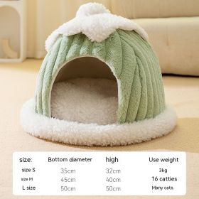 Cat Nest Pet Supplies Autumn And Winter Warm (Option: L-Green)