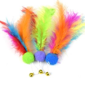 Feather Bell Replacement Head Steel Wire Cat Teaser Accessories Replacement (Option: Colorful Feather)