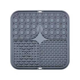 Silicone Pet Slow Food Tableware Bowl Suction Cup Dog Mat (Option: Gray 15CM)